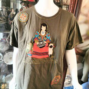 Vtg  T Shirt  Tost One Size  Green USA Made 0446